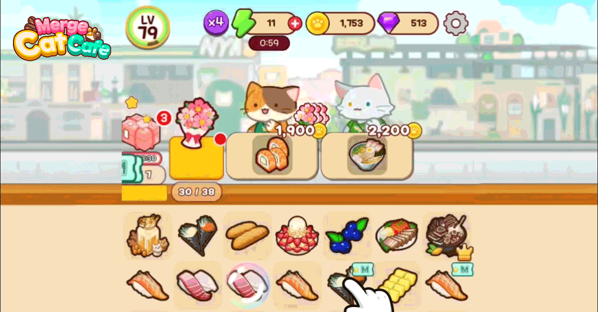 Merge Cat Cafe : Coffee cat icon